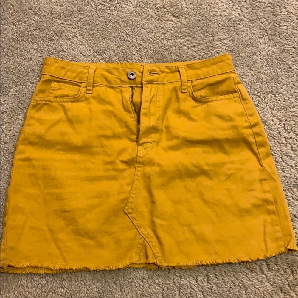 Mustard denim nasty gal mini skirt
